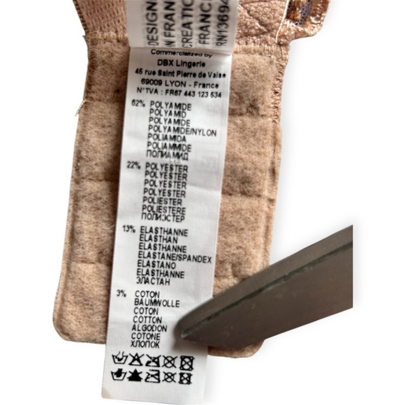 Antinéa Lace Trimmed Beige Bra women’s size 40E - Picture 7 of 8